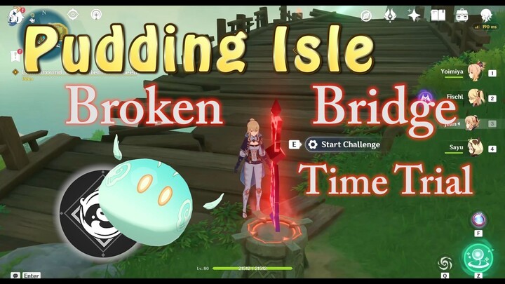 Pudding Isle Broken Bridge Time Trial Alternative Route || Genshin Impact 2.8