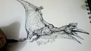 [Gambar]Menggambar garis Quetzalcoatlus