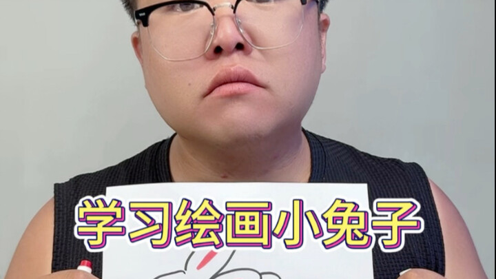 Draw a little white rabbit using the number 3—so easy! #SimpleDrawing #Kids'SimpleDrawing