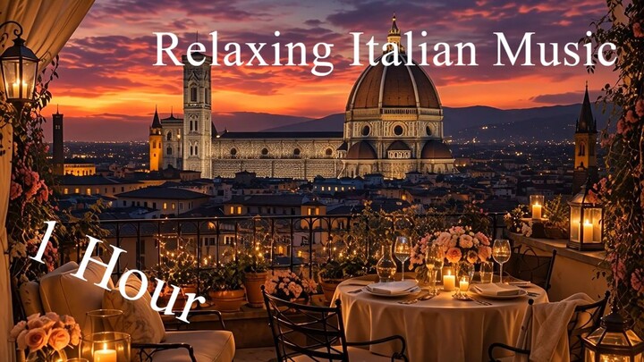 Romantic Florence Terrace | Duomo Sunset & Candlelight | Relaxing Italian Music for Sleep/Study