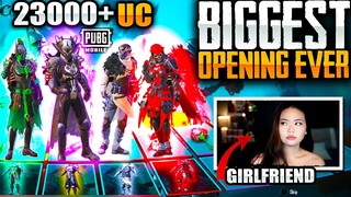 GIRLFRIEND + BIGGEST CRATE OPENING IN PUBG MOBILE = MYTHICS!! 23,000 UC