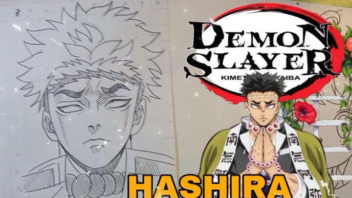 menggambar hashira dari anime demon slayer