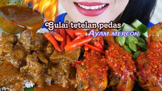 MAKAN GULAI PEDAS TETELAN,  AYAM MERCON, PETE | EATING SOUNDS