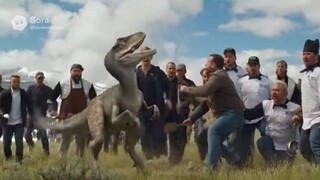 100 Men vs 1 Velociraptor [Sora]