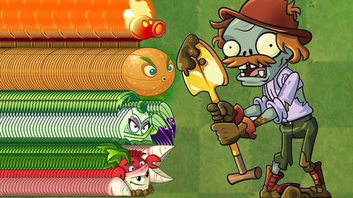 PvZ2 Challenge – 100 Max-Level Plants vs. Excavator Zombie Level 30 – Who Will Win?