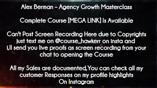 Alex Berman  course  - Agency Growth Masterclass download