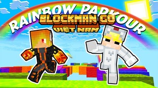 TÔ GÀ THỬ THÁCH BẬC NHẢY CẦU VỒNG SIÊU KHÓ TRONG BLOCKMAN GO*TÔ GÀ PARKOUR 1000 BẬC TRONG BLOCKMANGO