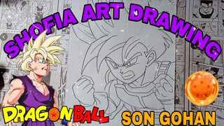 drawing son gohan dari anime dragonball