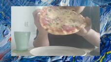 ASMR Eating Sounds - Salami Pizza (NO TALKING)