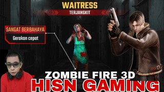 game zombie fire 3D,  waitress terjangkit virus,  berlari dengan cepat