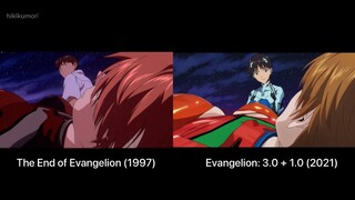 Asuka and Shinji • TEoE - 3.0 + 1.0 comparison