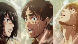 Burning mash-up of Attack on Titan