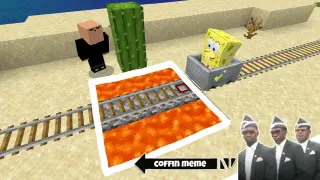 Traps for Spongebob and Friends in Minecraft Part 2 - Coffin Meme