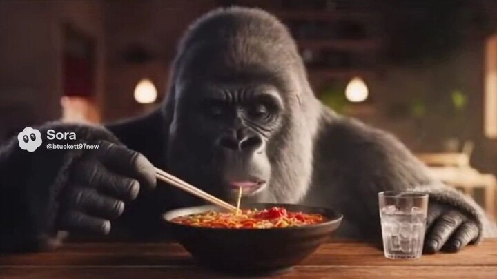 Gorilla 🦍 Spicy 🌶 Noodle 🍜 ASMR [SORA]