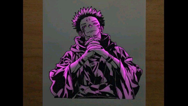 Gambar Ryomen Sukuna + Art Glow