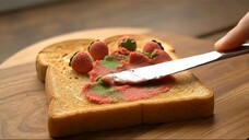 AI ASMR Spreading different strawberries on toast #ai #asmrrelaxation #asmr #aia
