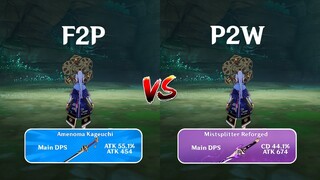 Ayaka Weapon Comparison!! Mistsplitter Reforged vs Amenoma Kageuchi!! DMG COMPARISON!