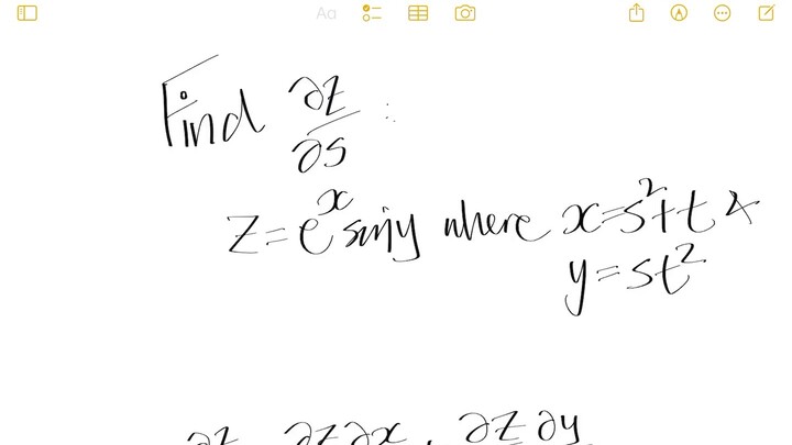 Find dz/ds: z=e^x sin(y) Where x=s^2+t & y=st^2