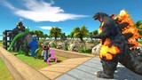 Godzilla Burning Skull Island DEATH RUN - Animal Revolt Battle Simulator