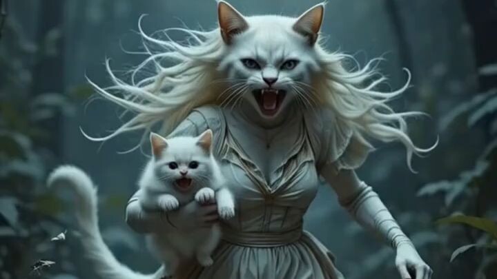 猫咪和猎豹（上）：是恩人还是仇人？！#猫咪 #动物 #ai #母爱 #动物也是有灵性 #猎豹 #丛林 #逃亡 #宠物 #爱 #cat #funny