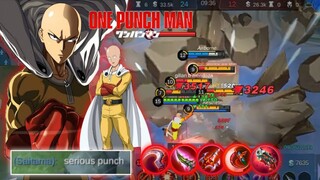 new hero saitama in mobile legends • anime skins • MLBB x One Punch Man