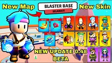 NEW UPDATE 0.48 BETA! MAP BARU BLASTER BASE, 10 SKIN BARU DAN 3 EMOTE SPESIAL BARU - Stumble Guys