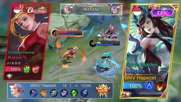 Begini Jadinya Kalau Musuh Berani Pakai Karina Damage buat Lawan Kagura | Mobile Legends