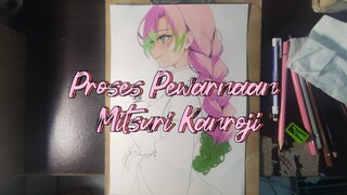 Part 2 Melanjutkan gambar Mitsuri Kanroji kali ini tahap proses pewarnaan part 1