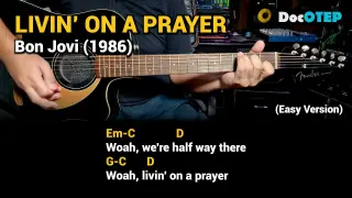 Livin' On A Prayer - Bon Jovi (Easy Guitar Chords Tutorial with Lyrics)
