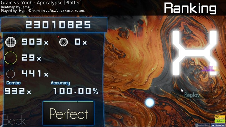 osu!catch | Gram vs Yooh - Apocalypse [Platter] 100.00% HDDTPF 323pp