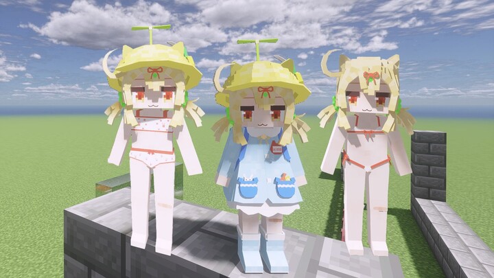 Trưng bày mô hình phiên bản mini của Keqing [Minecraft YSM Keqing]