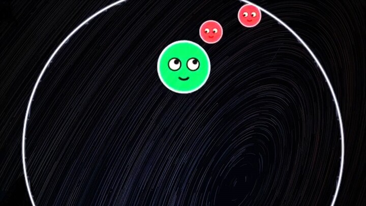 ลูกบอลสีเขียวใหญ่จะชนะลูกบอลสีแดง 3 ลูกได้ไหม? #รูปเรขาคณิต #คลายความเครียด