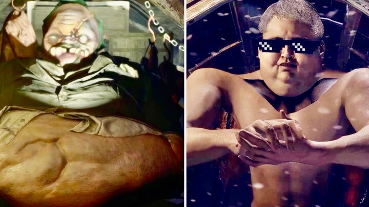 Resident Evil 8 before and after Duke's slimming