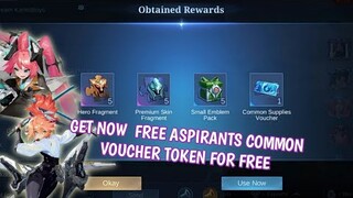 How to redeem free Aspirants common voucher Token redeem code in mobile legends 2022