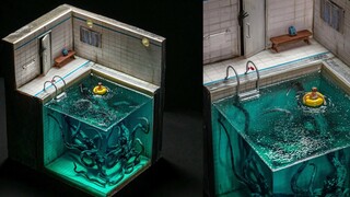 [Handmade] YouTube Handmade Creative Scene How to create a fear and horror swimming pool scene