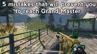 5 mistakes that will prevent you to reach grand master in codm s8