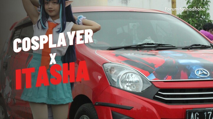 Itasha mobil daihatsu ayla x cosplayer 😍