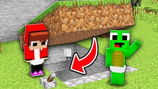Mikey & JJ What inside secret base in Minecraft challenge (Maizen Mizen Mazien)