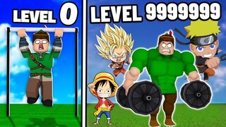 CONSEGUI EXÉRCITO DE PERSONAGENS DE ANIME E FIQUEI SUPER FORTE NO ROBLOX!! (Anime Lifting Simulator)