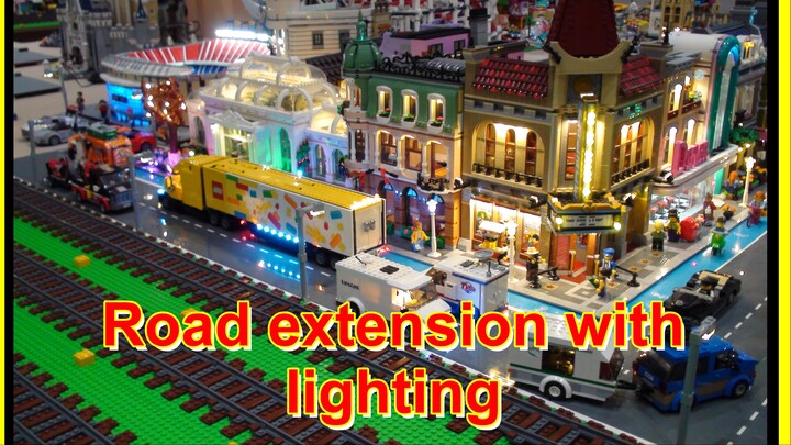 Road extension with lighting