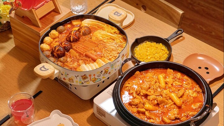 It’s getting cold, so I’m letting my daughter enjoy the fun of a double-burner hotpot—spicy stir-fri