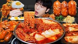 ASMR MUKBANG | 직접 만든 순두부 열라면 먹방 & 레시피 계란, 스팸, 김치 | FIRE NOODLES EATING