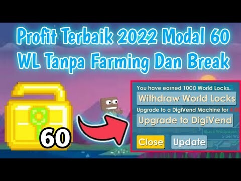 Profit Terbaik Modal 60 WL ke 1000 WL? | Tanpa Farming Dan Break | Growtopia Indonesia