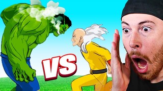 Reacting to Hulk vs One Punch Man Animation Super Heroes