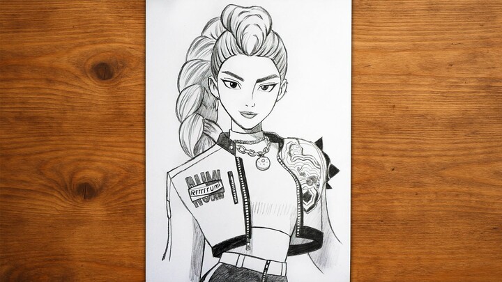 Como Desenhar a Rumi Huntrix de K-pop Demon Hunters