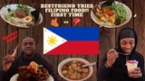 BESTFRIEND TRIES FILIPINO FOOD FOR THE FIRST TIME!!sinigang na baboy,Sisig,Kare Kare Ramen,Halo Halo