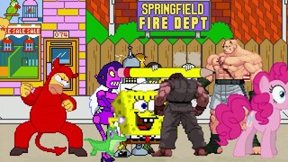 AN Mugen Request #1696: Homer, EvilHomer, Spongebob, Doodlebob VS EvilRyu, P.Kyo, PinkiePIe, Bender