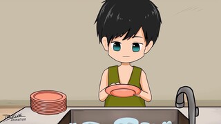 Yong inutusan mo yong bunso nyo maghugas ng plato | Pinoy Animation