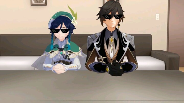 [Genshin Impact MMD] Two lazy gods are banging on the table