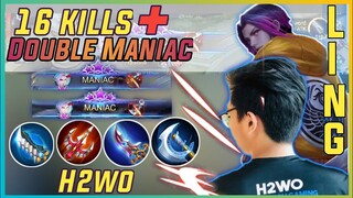 2x Maniac + 16 Kills H2wo Ling | Top 1 Global Ling